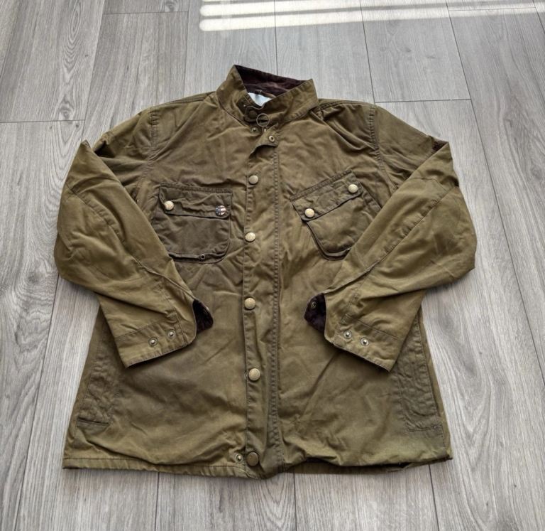Barbour Steve McQueen Wax Jacket Green Size Large (fits More A M)