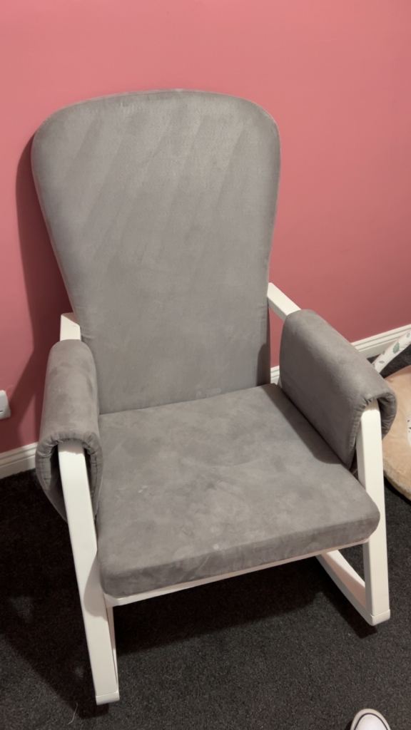 Grey Rocking Chair for Nursery or Living Room