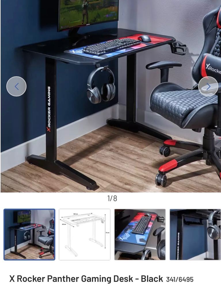 X rocker gaming desk 100cm wide 