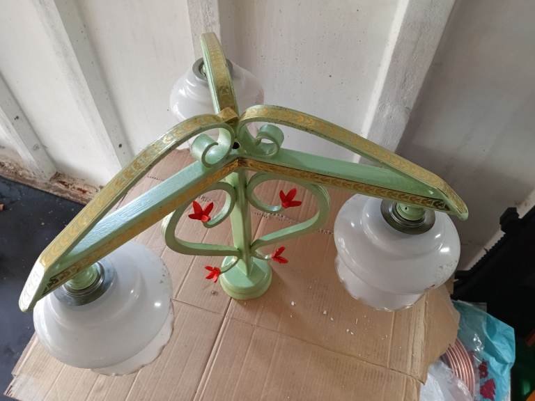 Antique Vintage - Chandelier - Pendant - Light - Solid Steel - Globe Light - Ceiling Light