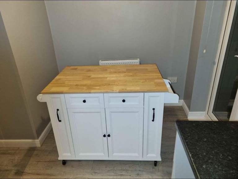 Large Rolling Kitchen Island / Butcher Block Trolley.   