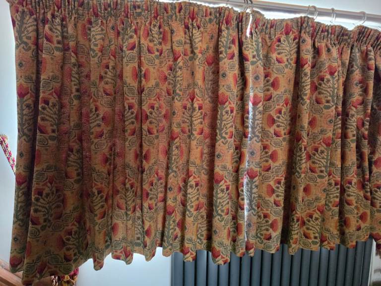 Pair  Pencil Pleat Curtains Floral Tulip Bohemian Tapestry Turkish Upholstery   W190 x L112 cm