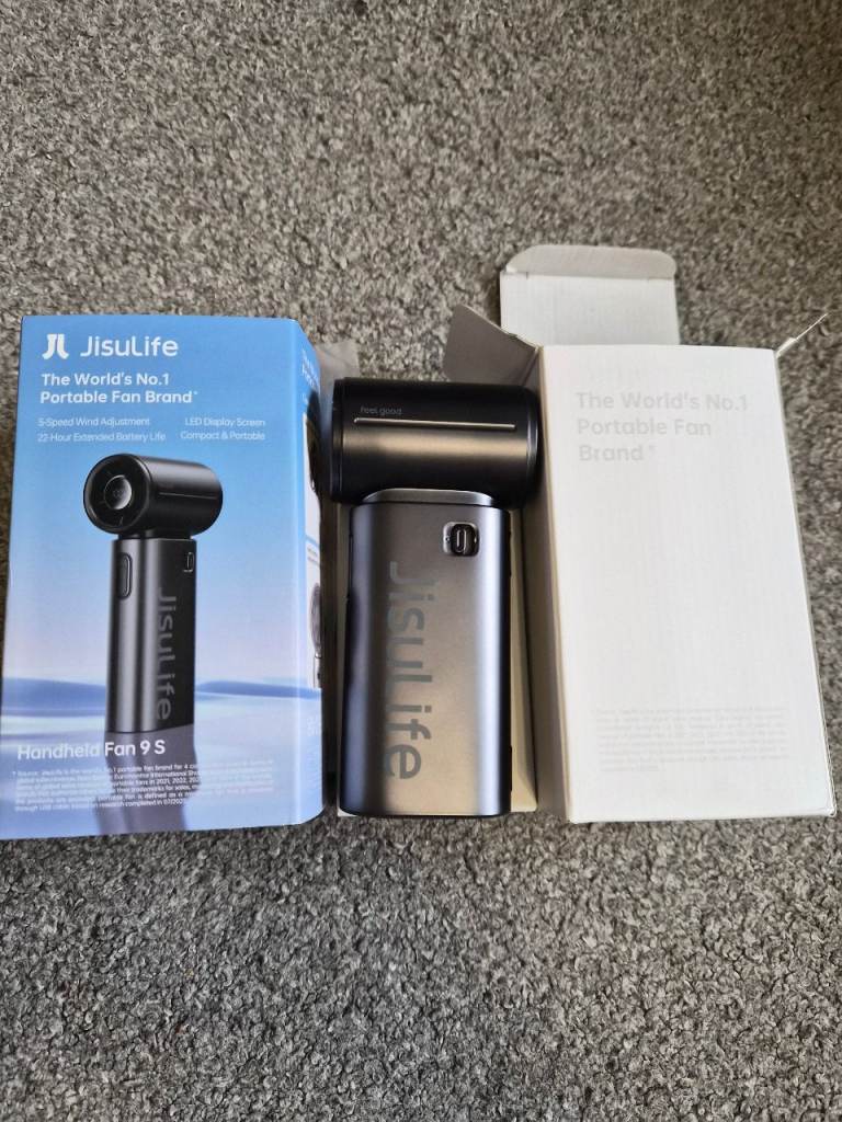 JISULife Handheld Fan 9S – Brand New, Black