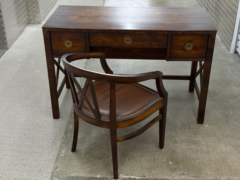 Laura Ashley balmoral desk and matching chair office set chestnut Finish 