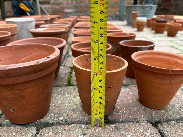 Selection of small and medium vintage terracotta pots