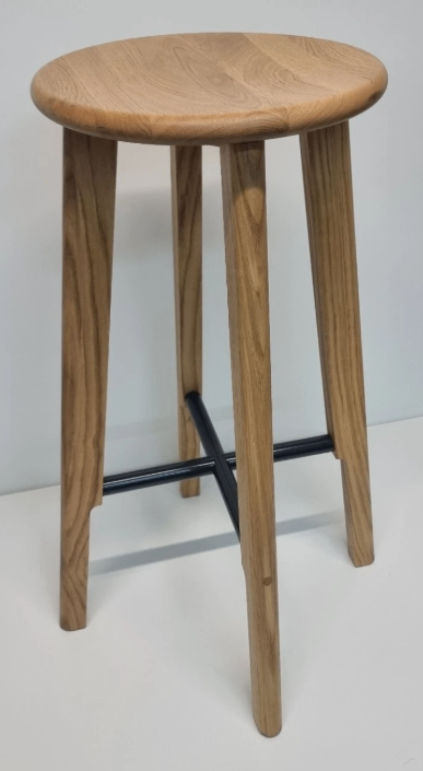 Modus Oak Bar Stool -Naughts x Crosses - Cross Design-Oak Seat-Legs