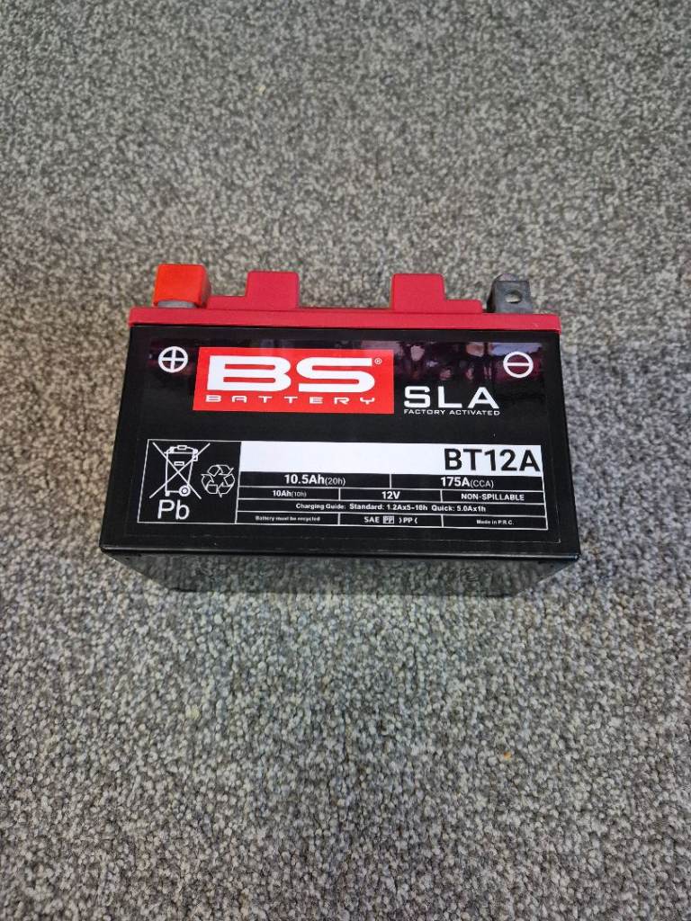 BS Battery BT12A SLA factory-activated AGM 12V, 10.5Ah maintenance-free powersport and motorcycle
