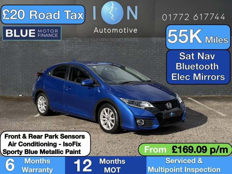 2015 Honda Civic 1.6 i-DTEC SE Plus (Navi) *20 Tax, Park Sensors, Bluetooth, DAB* Hatchback Diese...