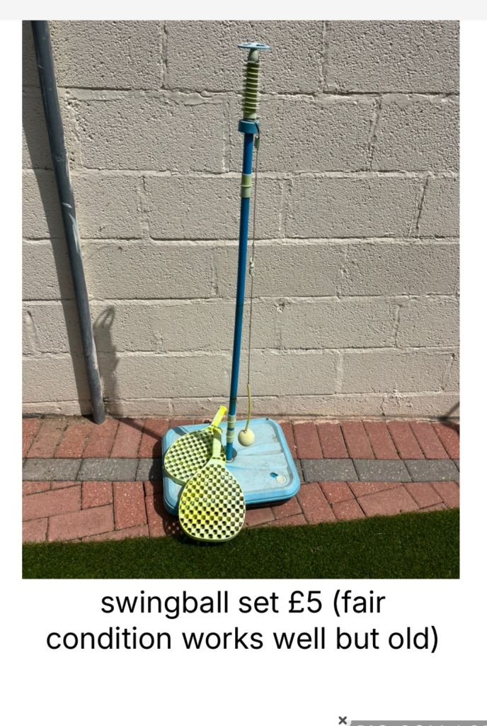 swingball set £5 (fair condition works well but old)