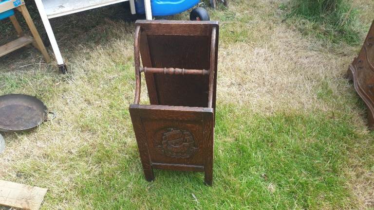 Vintage Wooden Umbrella Stand – Fair Condition