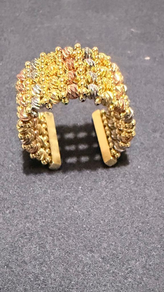 Beautiful Gold Tone Beaded Ring - Multicoloured Design
