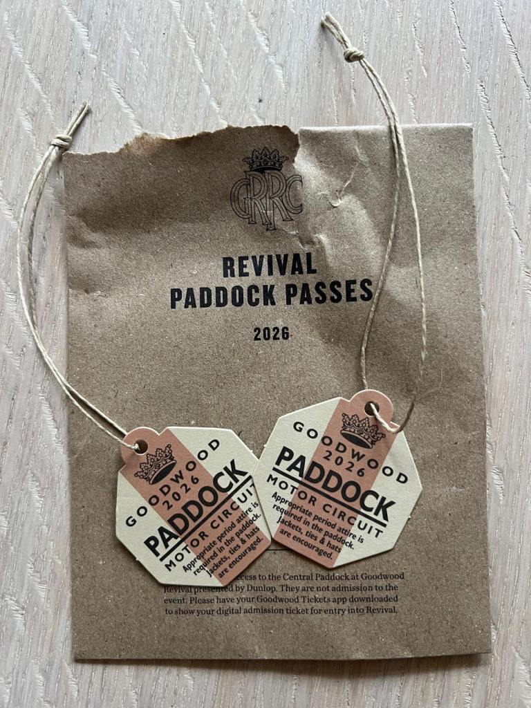 Goodwood Revival Paddock Passes 2026 – Brand New