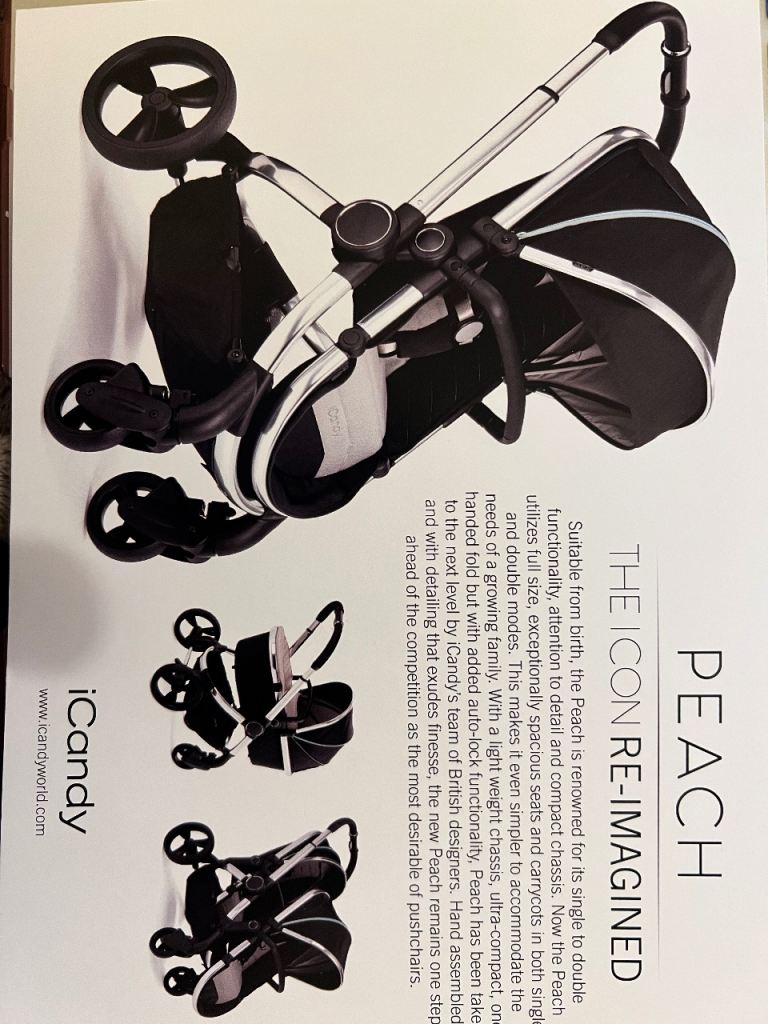 Icandy Peach 5, Duo pod Indigo, Parasol and clamp Indigo, Adaptors