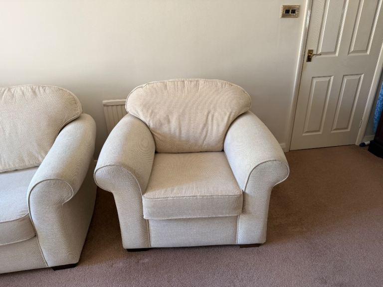 Fabric sofa bed and a chair 