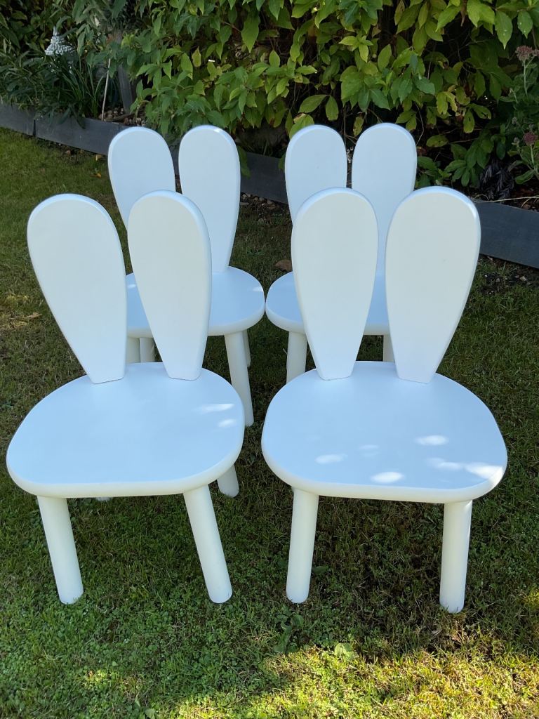 4 As New Sturdy Kids Rabbit Ears Chairs