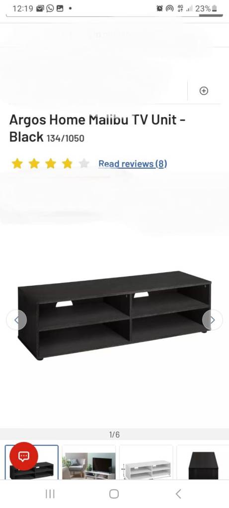 New Black Wooden Argos TV Table and Bedside Table