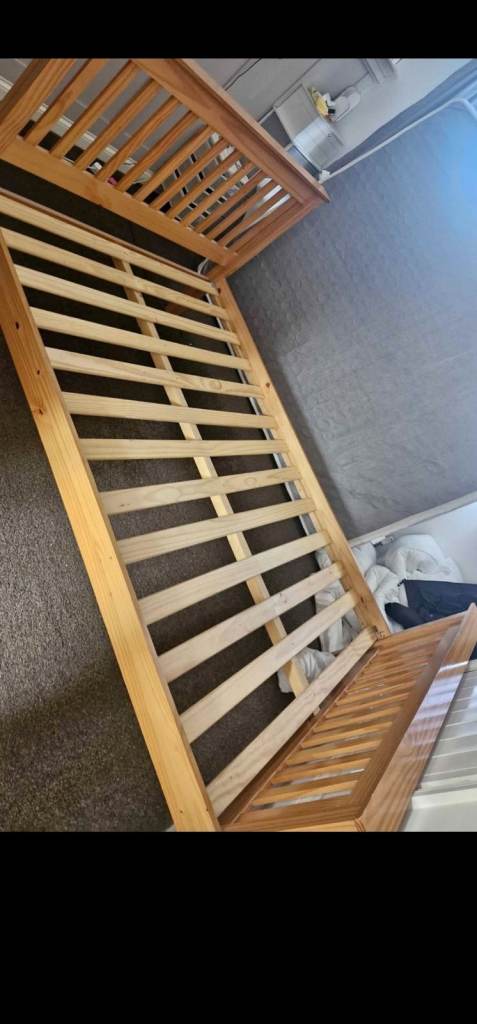 Solid pine double bed and mattress + FREE DELIVERY 