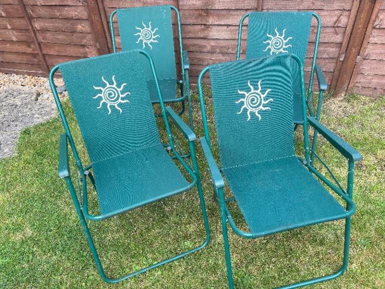 FREE Set of 4 Green Folding Garden Chairs