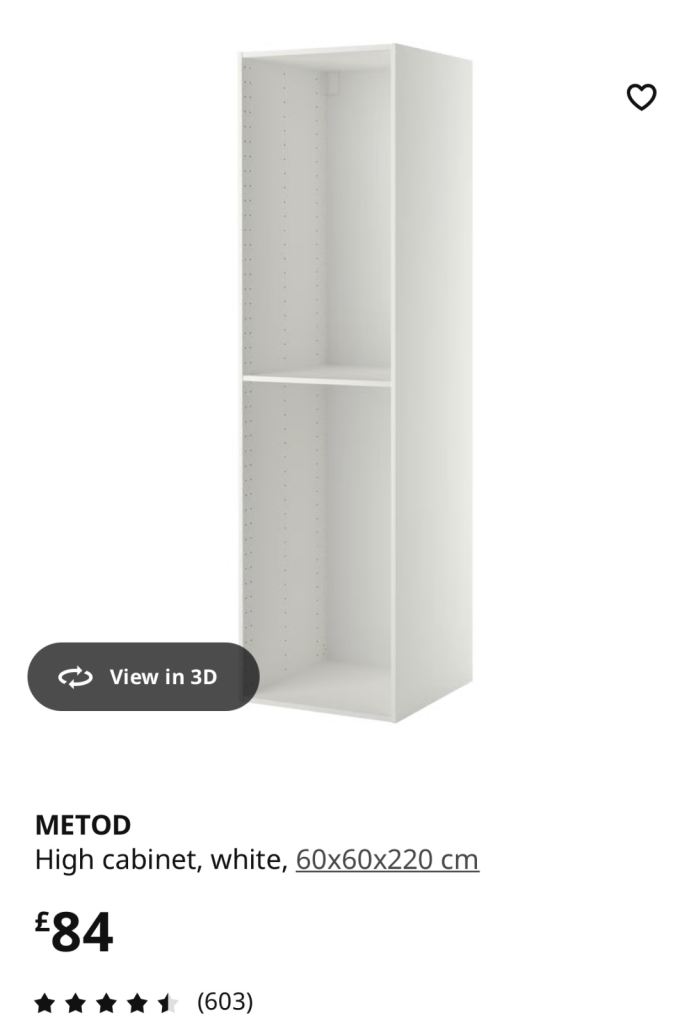 METOD High Cabinet White – 60x60x220 cm