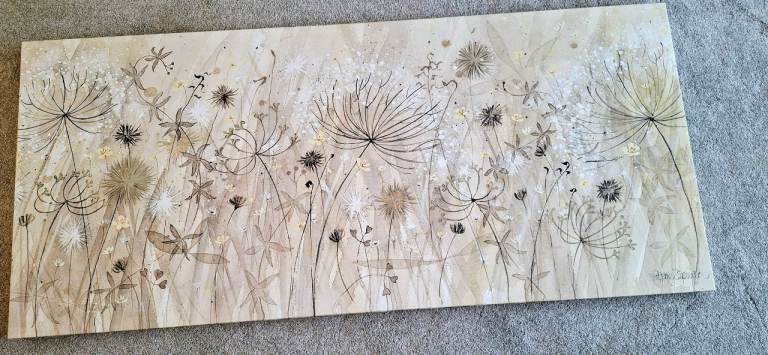 Catherine Stephenson Canvas Print - Neutral Floral Pods Wall Art