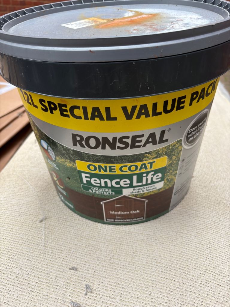 Ronseal One Coat Fence Life Paint Medium Oak