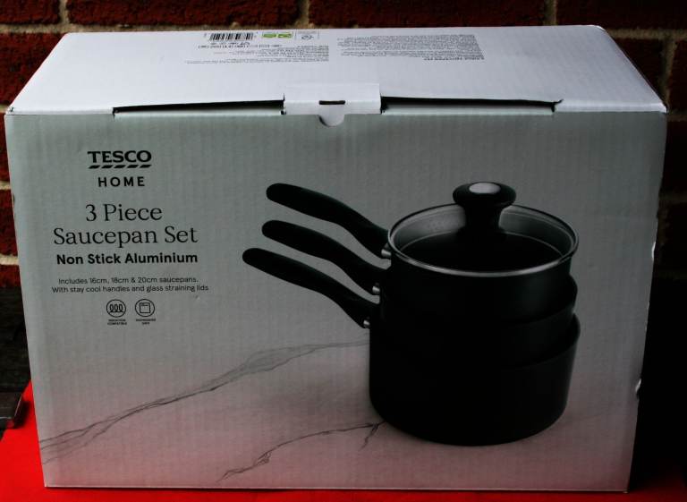 3 Piece Saucepan Set - Tesco - New - as per attached photos