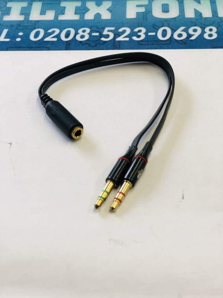3.5mm Audio Splitter AUX Stereo 1 Female to 2 Dual Male Headphone Jack Y Splitter Cable