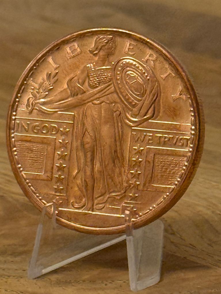 One Troy Ounce .999 Fine Copper Coin – Liberty Design