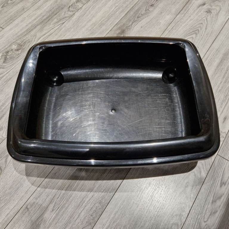 Pets At Home Rimmed Single Cat Litter Tray Jumbo Black - Collection Only 