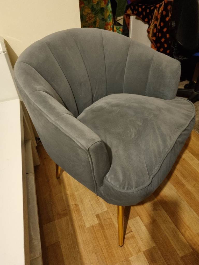 Grey fabric soft chair