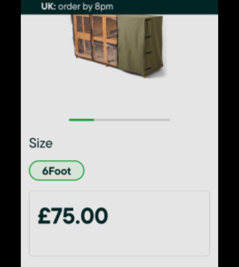 New hutch cover RRP £75