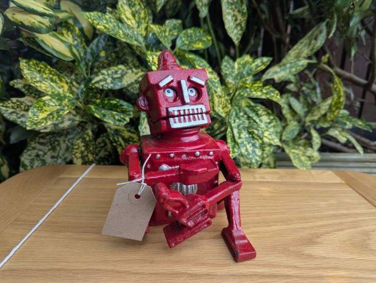 Cast iron robot man money box