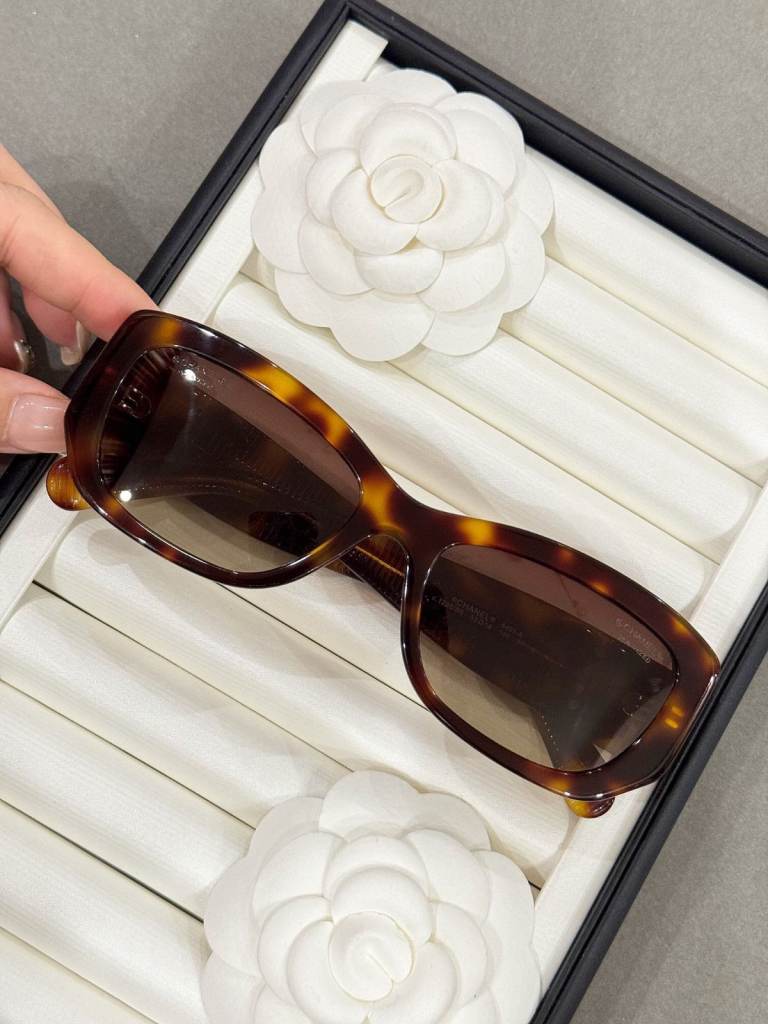 Chanel Sunglasses in Tortoiseshell with Gold Hardware