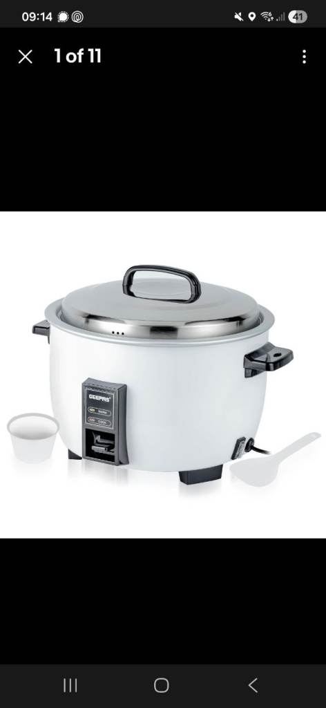 8L Stainless Steel Rice Cooker Steamer Automatic Geepas Large Family Pot Kitchen