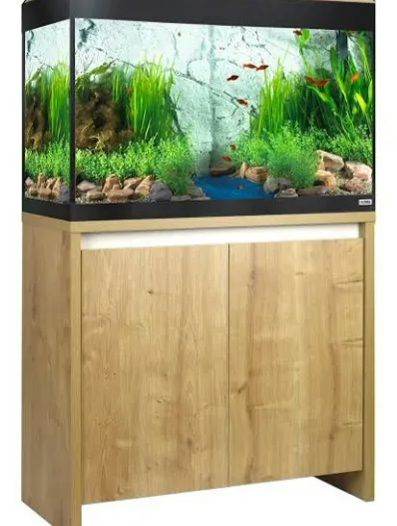 Large Aquarium Fish Tank with Wooden Cabinet Stand