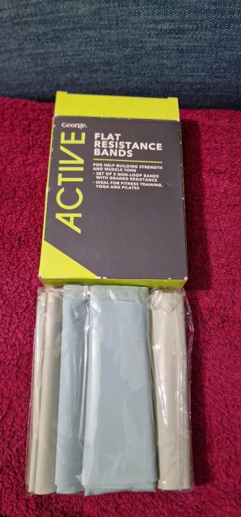 Unisex George/Asda Flat Resistance Bands, Non-Loop, Set of 3 - Graded Resistance