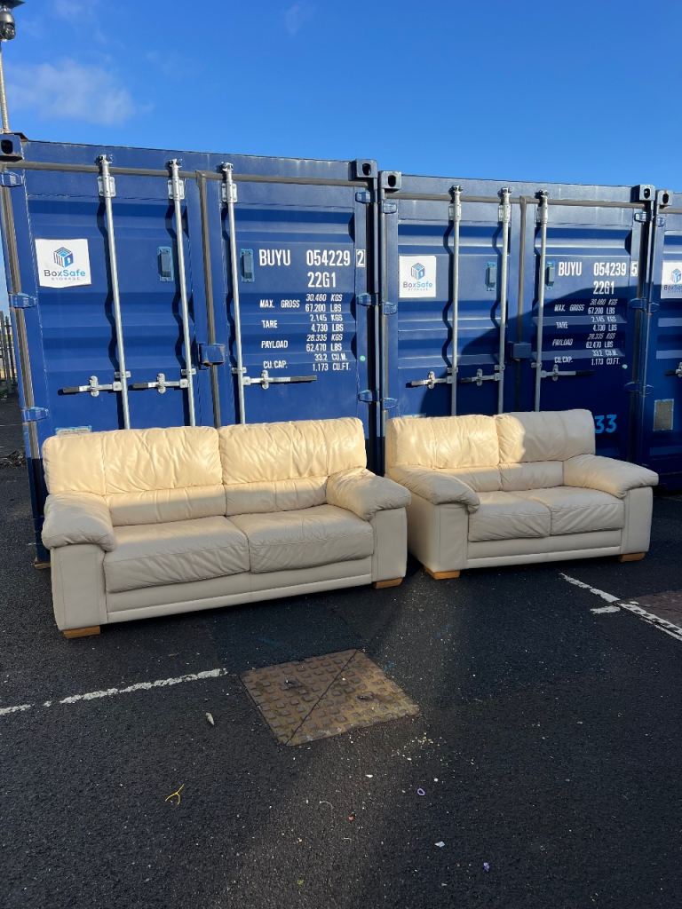 Leather sofas suite set