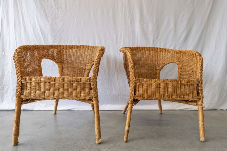 Rattan Barrel Armchairs x2 –  RRP £295