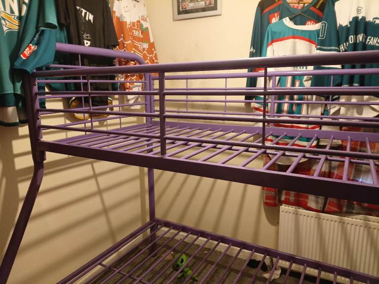 Bunk beds double botton single top metal with mattresses