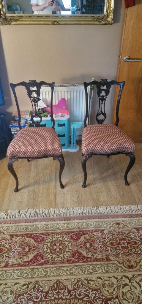 Edwardian mahogany side chairs,