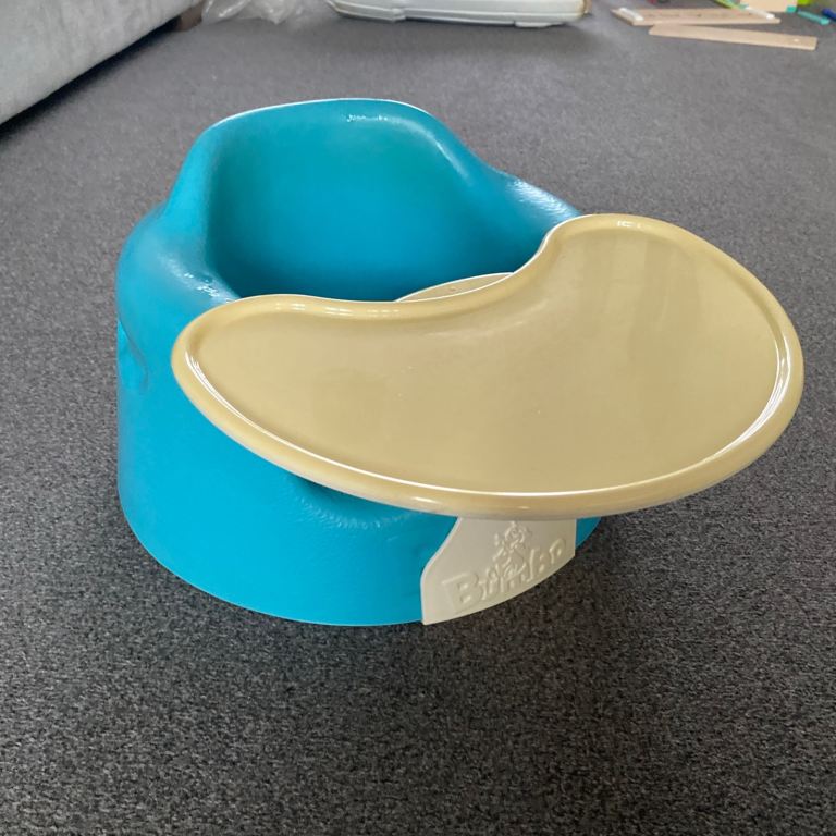 Bumbo Floor Seat with Tray – Blue, Good Condition