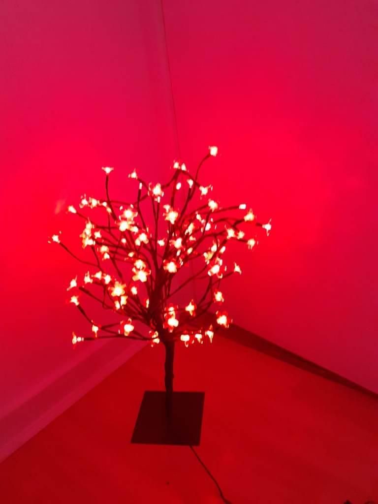 Decorative light up red tree