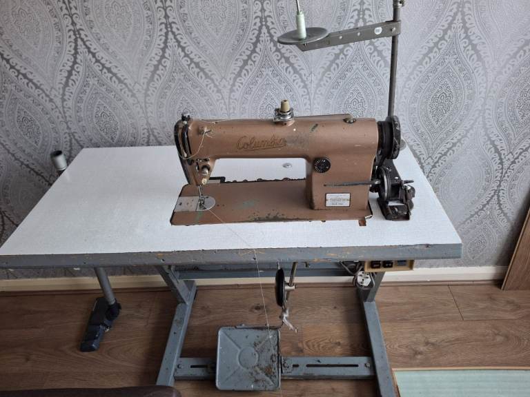 Columbia Industrial Sewing Machine with Table – Fair Condition