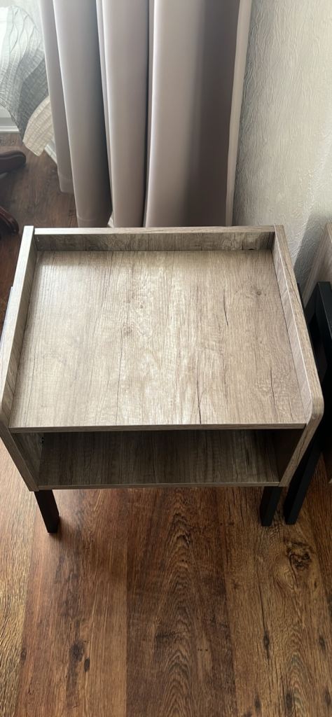 Grey Bedside Tables w/ storage compartment 
