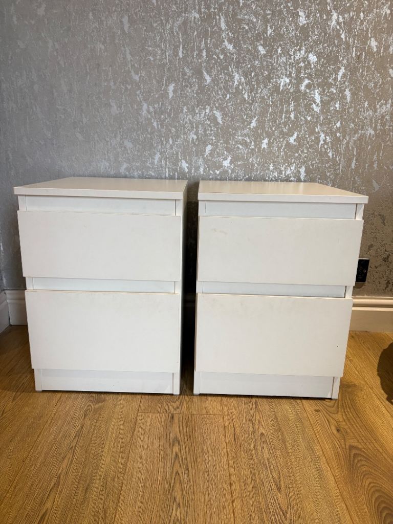 2x IKEA Malm Bedside Tables