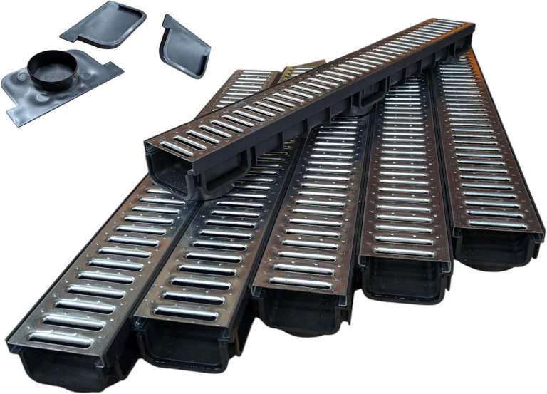 New Metal Drainage Channel Grates - Set of 6