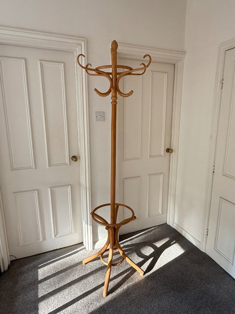 Vintage bentwood wood coat stand 