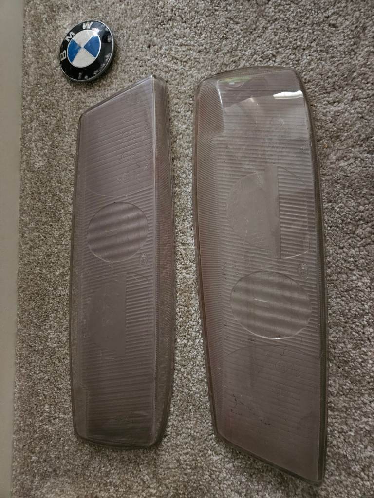 BMW glass headlight covers and badge