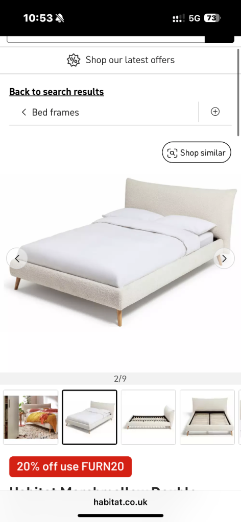 Habitat double bed 