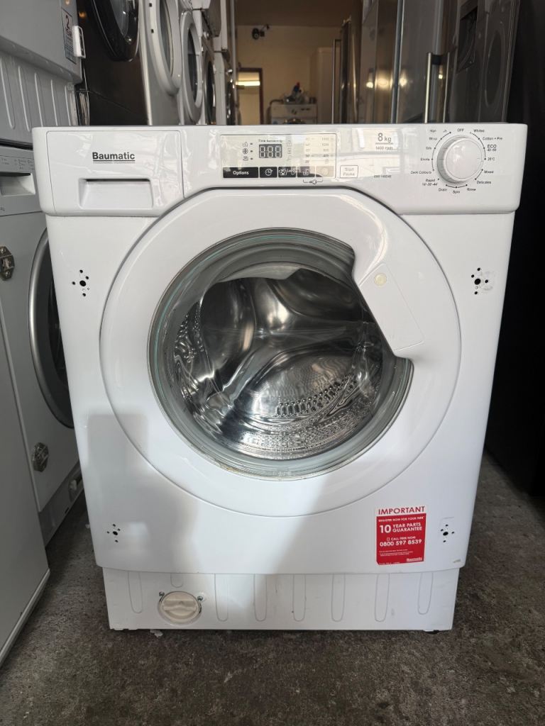Baumatic 8kg 1400 rpm Digital White Integrated Washing Machine With Free Delivery 🚚 